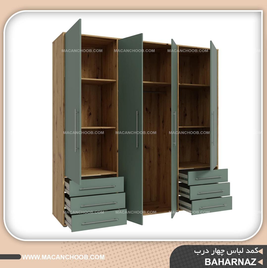 کمد لباس چهار درب کشو ریلی عرض 2 متر مدل BAHARNAZ 