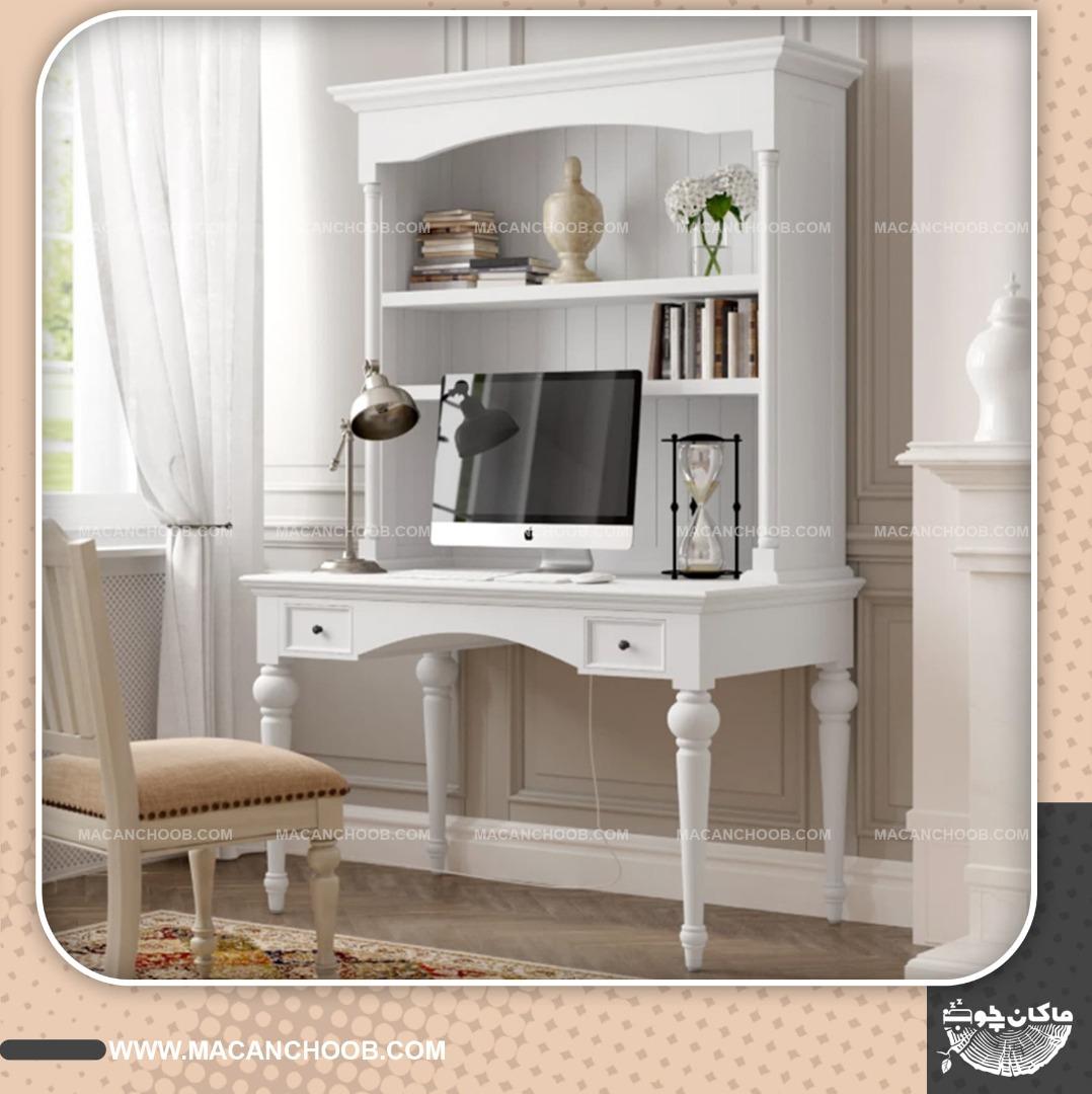 میز تحریر چوبی کتابخانه دار مدل +HIMA