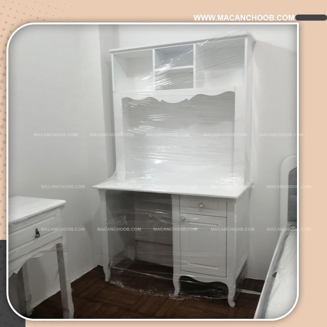 میز تحریر چوبی کتابخانه دار دخترانه مدل PALIZ