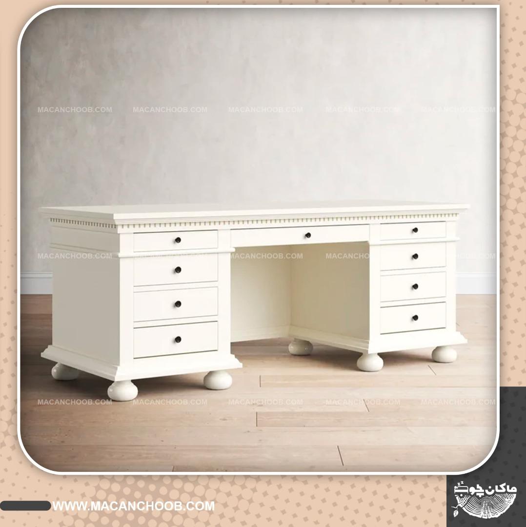 میز تحریر چوبی کشو دار کلاسیک مدل PASARGAD
