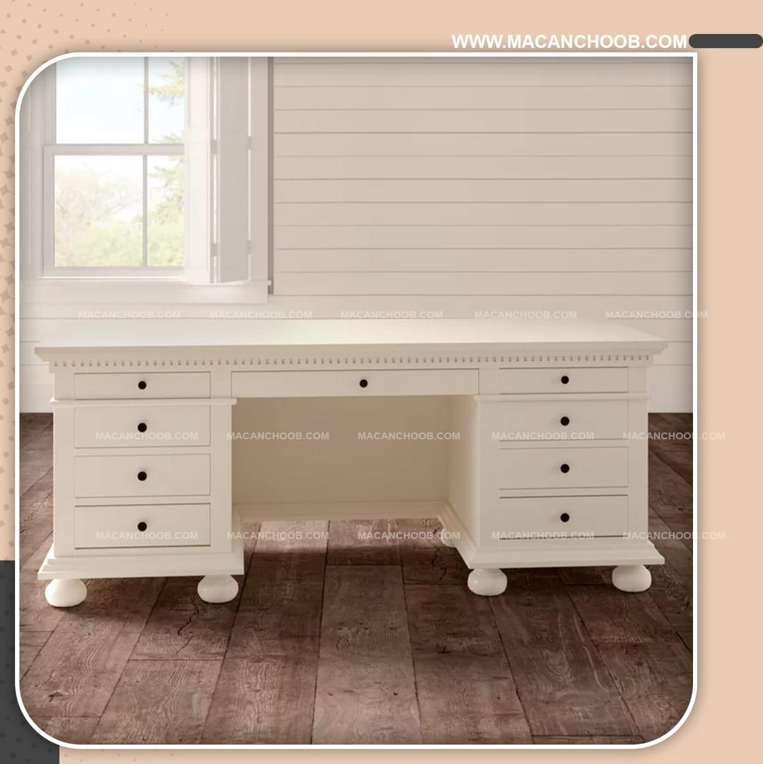 میز تحریر چوبی کشو دار کلاسیک مدل PASARGAD